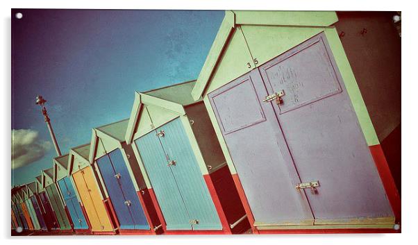 Brighton Beach Huts Acrylic by Scott Anderson