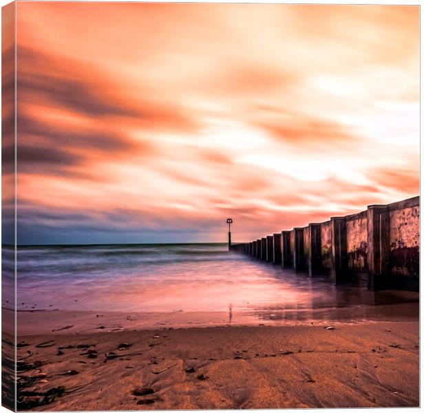 Tranquil Sunset at Bournemouth Beach Canvas Print by Daniel Rose