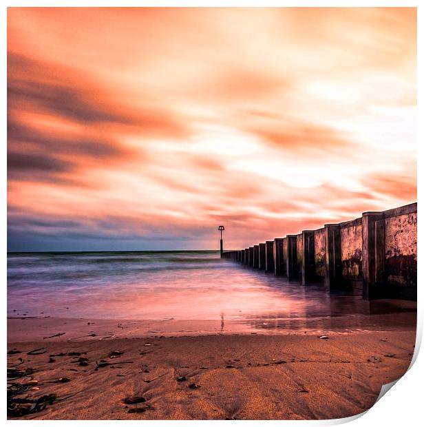 Tranquil Sunset at Bournemouth Beach Print by Daniel Rose