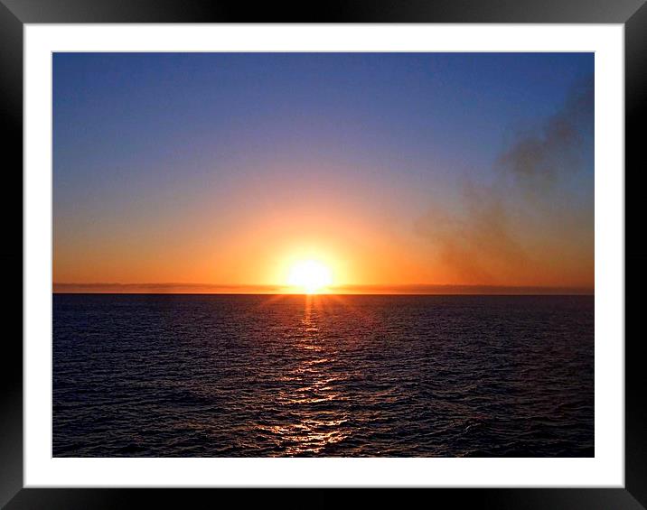 Sunset , Sea and Smoke Framed Mounted Print by Bill Lighterness