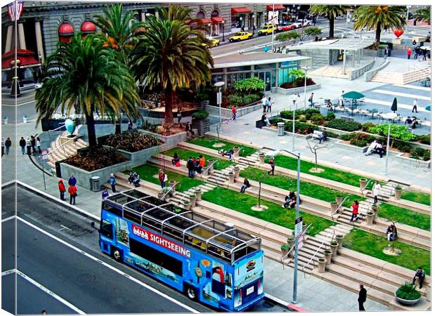 Union Square , Oasis , San Francisco Canvas Print by Bill Lighterness