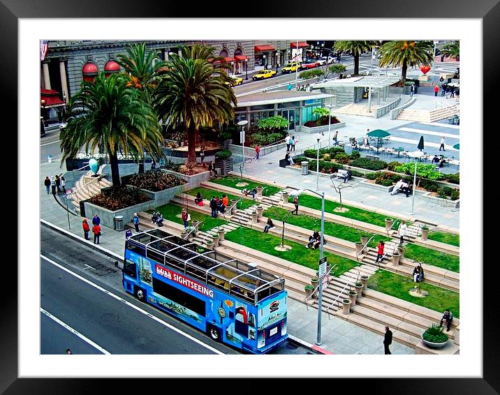 Union Square , Oasis , San Francisco Framed Mounted Print by Bill Lighterness