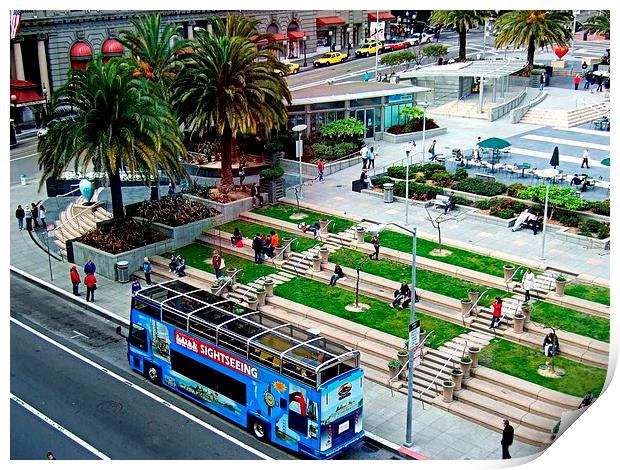 Union Square , Oasis , San Francisco Print by Bill Lighterness