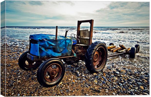 Beach Tractor Canvas Print by Paul Walker