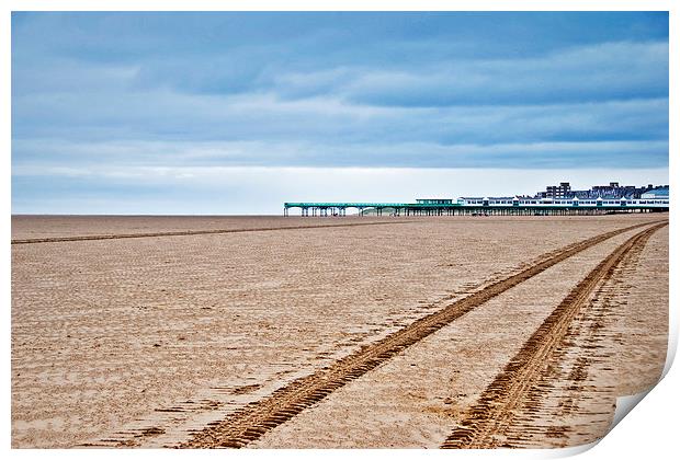 Beach tracks Print by Paul Walker