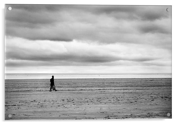 Beach walker Acrylic by Paul Walker