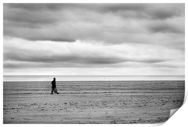 Beach walker Print by Paul Walker