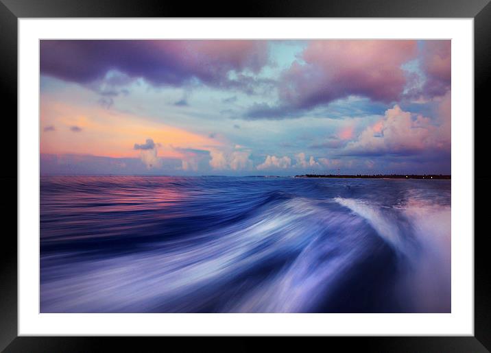 Sunset Wave. Maldives. Impressionism Framed Mounted Print by Jenny Rainbow