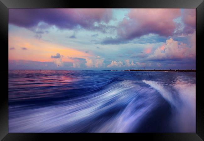 Sunset Wave. Maldives. Impressionism Framed Print by Jenny Rainbow