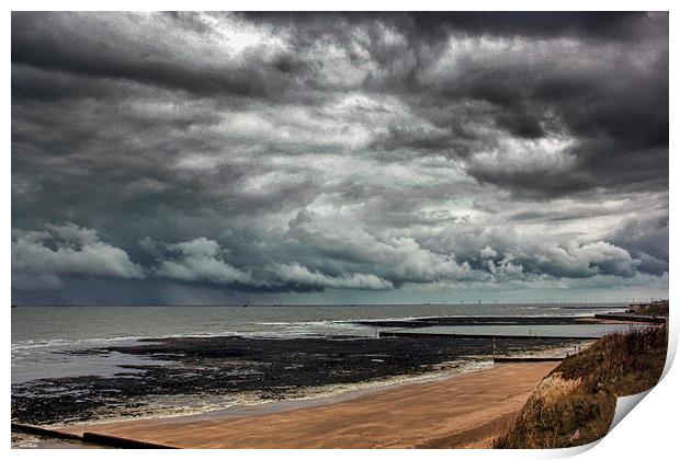 Storm on the coast Print by Thanet Photos