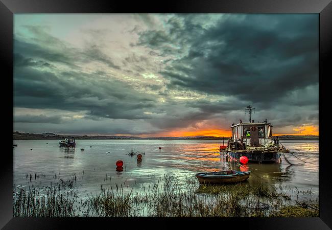 Houseboat on the River Taw Framed Print by Dave Wilkinson North Devon Ph