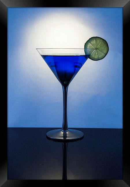 Blue Sapphire Martini Framed Print by David Pacey