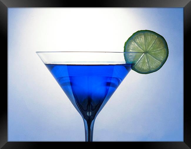 Blue Sapphire Martini Framed Print by David Pacey