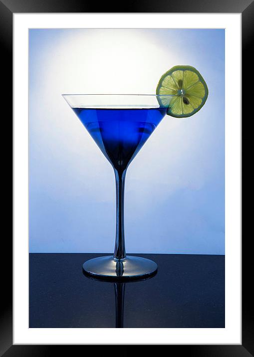 Blue Cocktail Framed Mounted Print by David Pacey