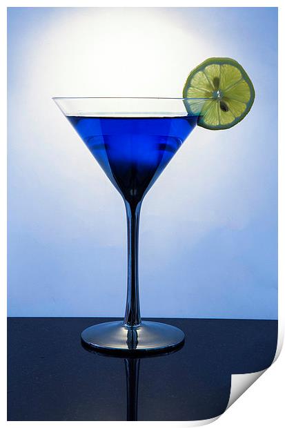 Blue Cocktail Print by David Pacey