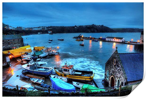 Tenby Harbour High Tide Print by Simon West