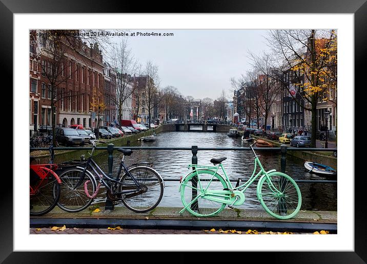 Green Transport in Amsterdam Framed Mounted Print by Ann Garrett