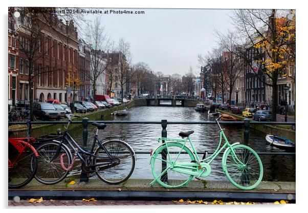 Green Transport in Amsterdam Acrylic by Ann Garrett