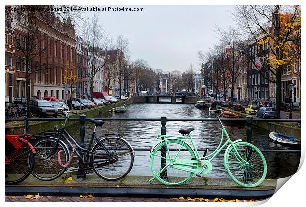 Green Transport in Amsterdam Print by Ann Garrett