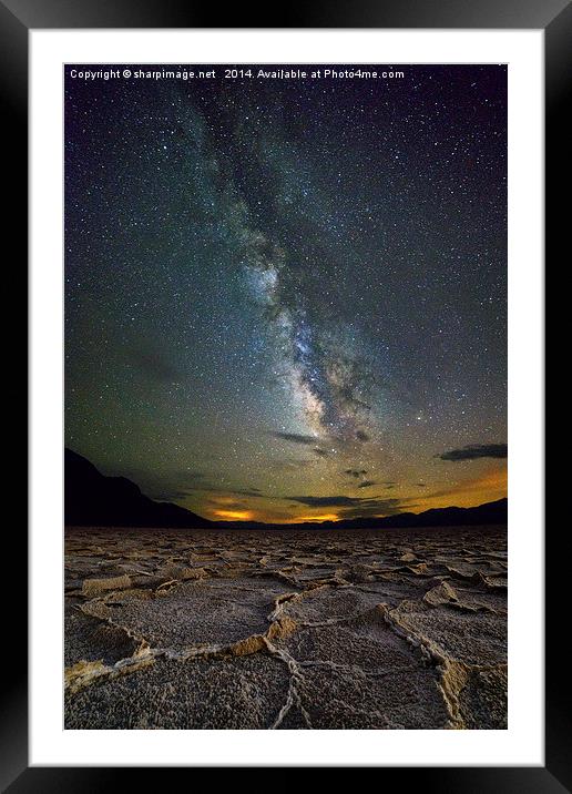Milky Way over Death Valley Framed Mounted Print by Sharpimage NET