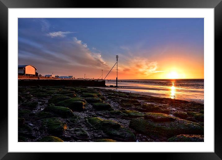 Sunset over Hunstanton beach Framed Mounted Print by Gary Pearson