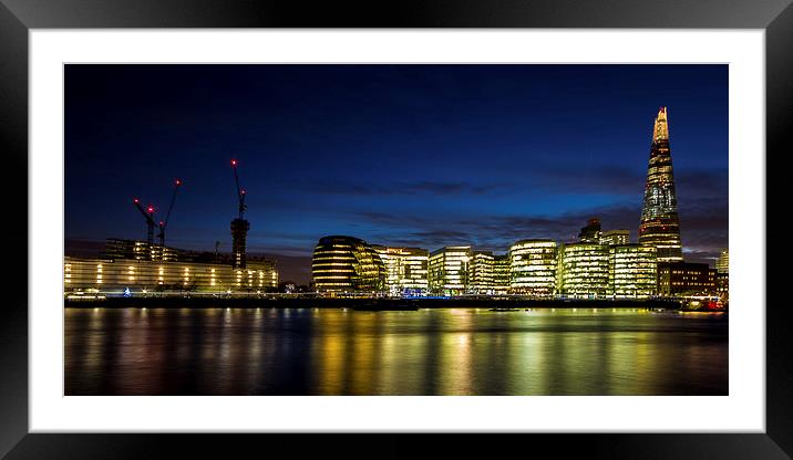 The Shard Panoramic Framed Mounted Print by Oxon Images