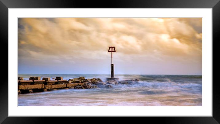 Tranquil Boscombe Beach at Sunset Framed Mounted Print by Daniel Rose