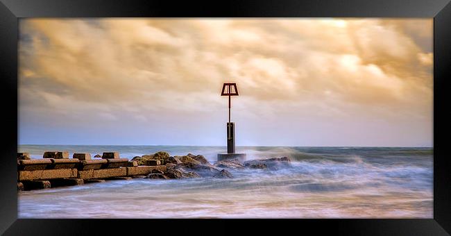 Tranquil Boscombe Beach at Sunset Framed Print by Daniel Rose