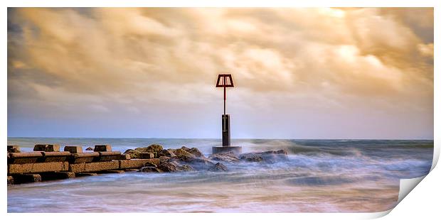 Tranquil Boscombe Beach at Sunset Print by Daniel Rose
