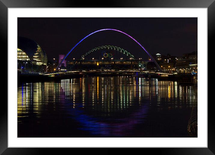 Bridge Reflections Framed Mounted Print by I Burns