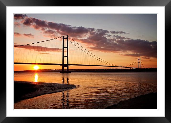  Breathtaking Sunset Over the Iconic Humber Bridge Framed Mounted Print by P D