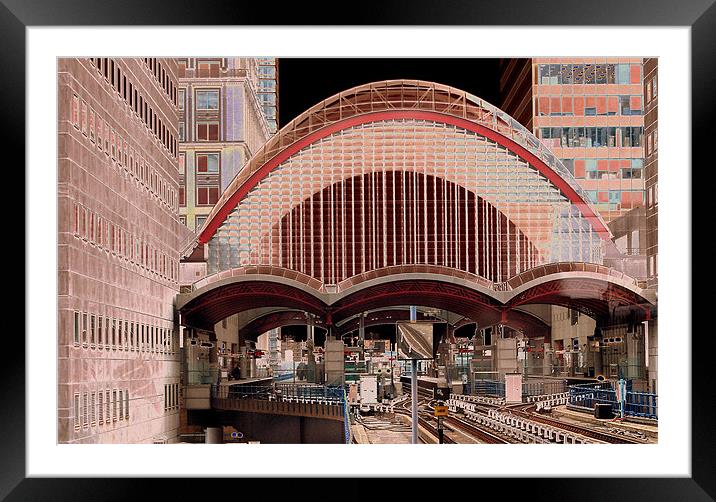 Canary Wharf DLR Station Framed Mounted Print by Karen Martin