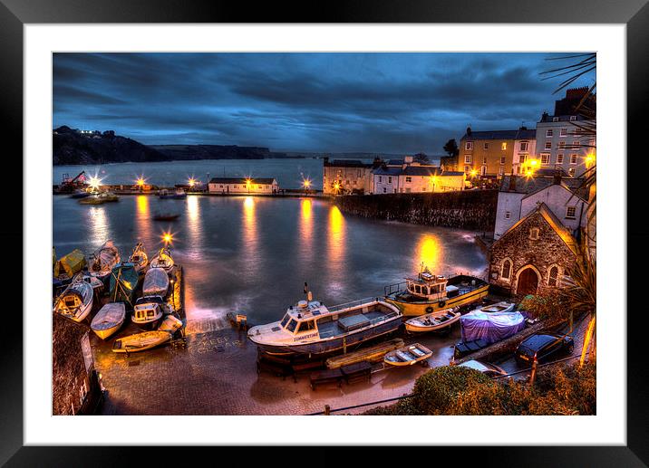 Tenby Harbour High Tide Framed Mounted Print by Simon West