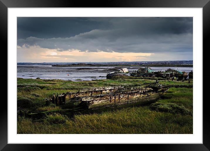 Wrecks on the River Medway Framed Mounted Print by James Rowland