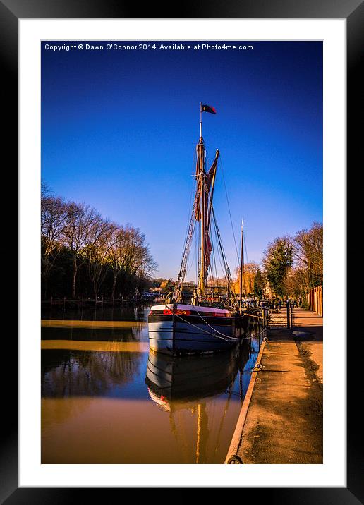Thames Barge Framed Mounted Print by Dawn O'Connor