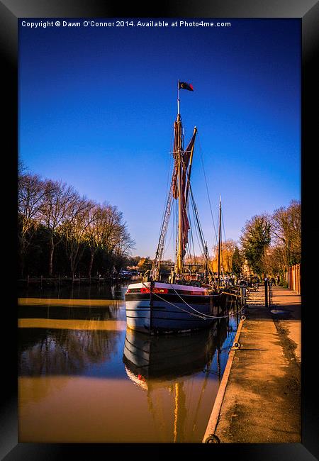 Thames Barge Framed Print by Dawn O'Connor