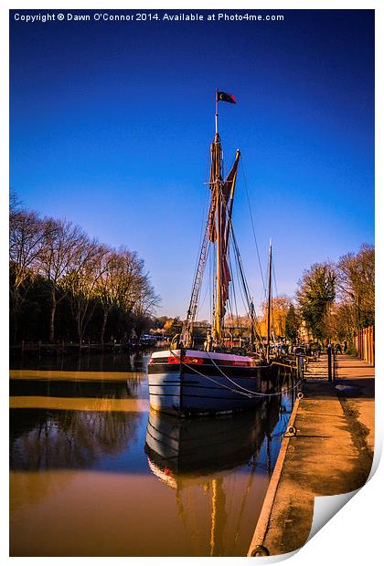 Thames Barge Print by Dawn O'Connor