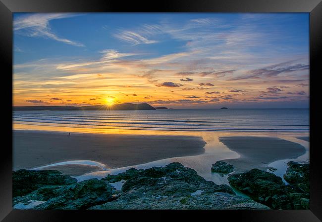 Polzeath Sunset 3 Framed Print by Chris Thaxter