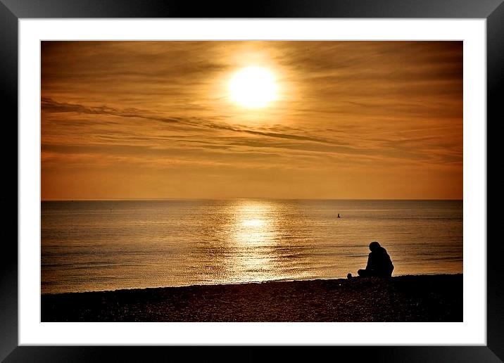Brighton Sunset Framed Mounted Print by Stephanie Chapman