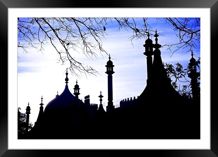 Royal Pavilions Silhouette Framed Mounted Print by Stephanie Chapman
