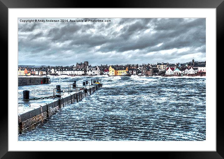 Stormy Fife Shores Framed Mounted Print by Andy Anderson