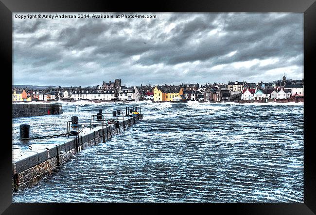 Stormy Fife Shores Framed Print by Andy Anderson