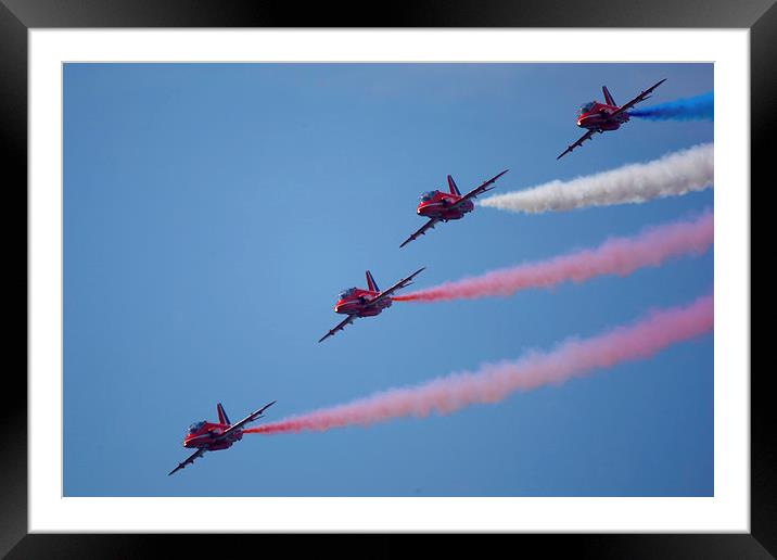 4 Red Arrows Framed Mounted Print by Paul Nicholas