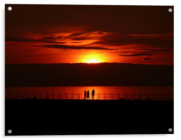 Sunset Over Neptunes Arm Acrylic by John B Walker LRPS