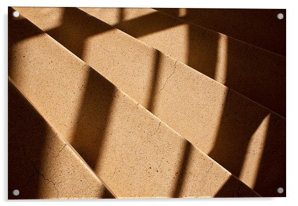 Sunlit Stairway Acrylic by John B Walker LRPS
