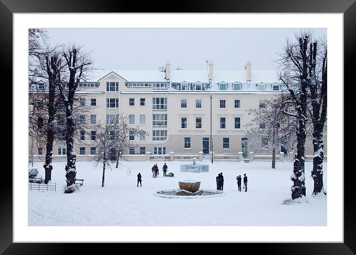 Canterbury Snow Scene Framed Mounted Print by John B Walker LRPS