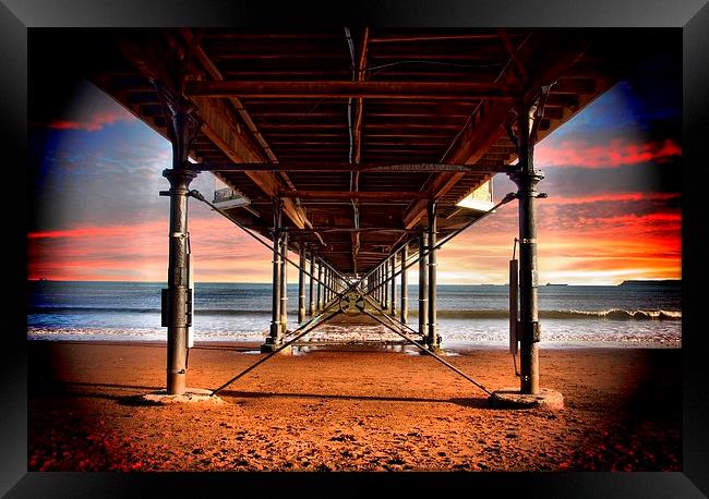 Under the pier at Paignton by JCstudios Framed Print by JC studios LRPS ARPS