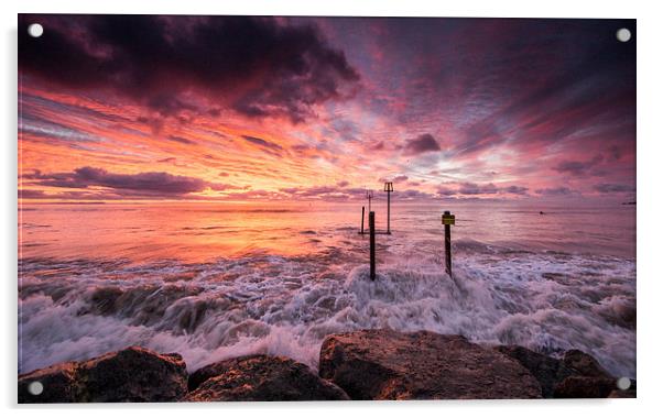 Wave at Sunrise Acrylic by Phil Wareham