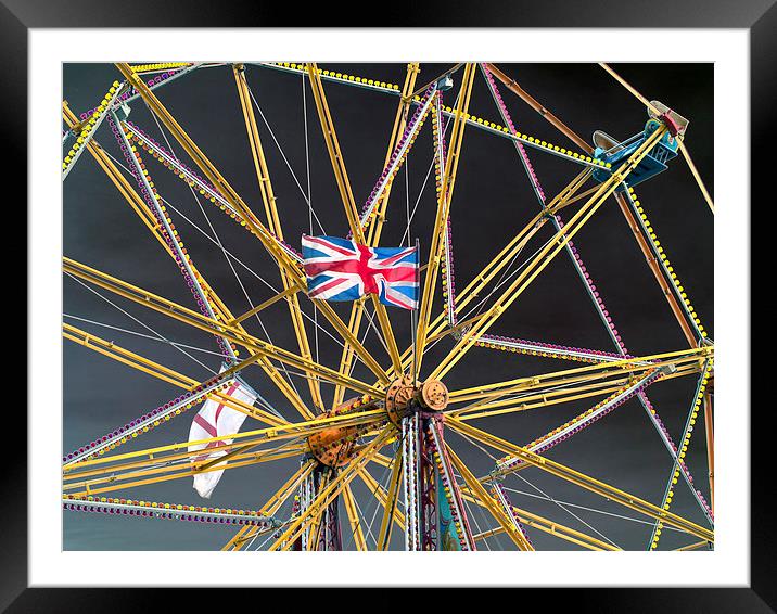 Ferris Wheel and Flags Framed Mounted Print by Bill Simpson