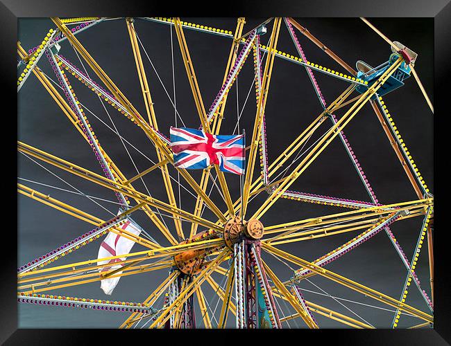 Ferris Wheel and Flags Framed Print by Bill Simpson